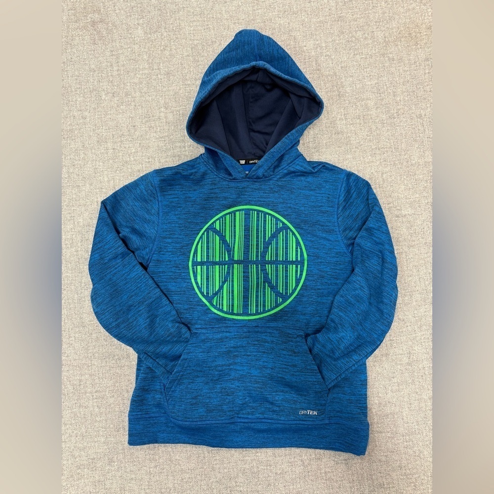 Tek Gear Blue Hoodie with Green Circle Design 0089